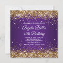 Recherche de purple gold 40th birthday invitations Glamour