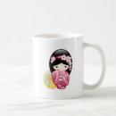 Recherche de poupée kokeshi tasses Sakura