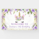 Search for unicorn birthday party banners Purple