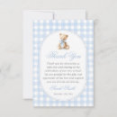Search for blue gingham thank you cards Teddy bear