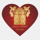 Search for double hearts wedding stickers Red