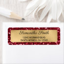 Search for faux glitter return address labels Red