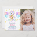 Recherche de unicorn photo birthday invitations Licorne