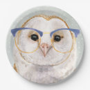 Recherche de hibou assiettes Animal