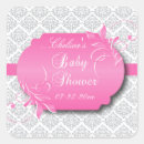 Search for pink damask baby shower stickers Grey