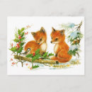 Search for cute fox christmas cards Vintage