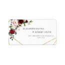 Search for gold flower return address labels Burgundy