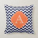 Search for orange and navy pillows White