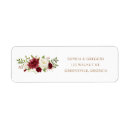 Search for blush floral return address labels Red