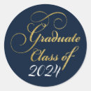 Search for blue and gold graduation stickers Class of 2024