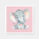 Search for girl elephant baby shower napkins Pink