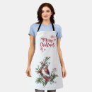 Search for red cardinal bird aprons Merry christmas