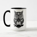 Recherche de hibou noir et blanc tasses Nature