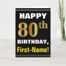 Search for black and gold 80th birthday cards 80 years old