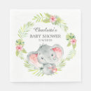 Search for girl elephant baby shower napkins Safari