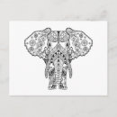 Recherche de style zen tangle cartes postales Éléphant