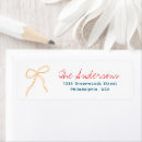 Search for red ribbon return address labels Hand drawn