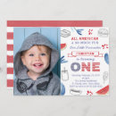 Search for all american party invitations Red white and blue