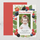 Search for berry 1st birthday invitations Red