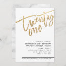 Search for gold glitter 21st birthday invitations Minimalist