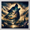 Search for wolf howling at the moon posters Trees