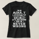Search for literacy tshirts Job