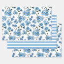 Search for flower pattern wrapping paper Blue