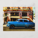 Search for blue car postcards Cuba