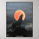 Recherche de lune loup posters Peinture
