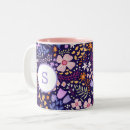 Recherche de printemps tasses Fleurs aquarelles