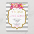 Search for pink gray baby shower invitations Floral