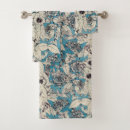 Search for blue flowers bath towels Vintage