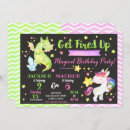 Search for dragons and unicorns invitations For kids