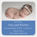 Search for photo birth announcement stickers Blue