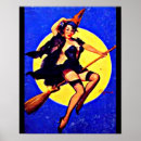 Recherche de vintages halloween posters Sorcière