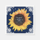 Search for navy blue and yellow napkins Sunflower
