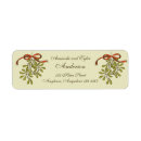 Search for red ribbon return address labels Mistletoe
