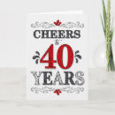 Search for black white 40th birthday cards Red