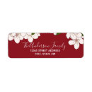 Search for red cherry blossom return address labels White