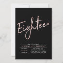Search for black 18th birthday invitations Typography