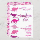 Recherche de pink dinosaur anniversaire invitations Fille