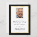 Search for black and gold retirement invitations Professional