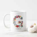Search for alphabet letter g mugs Floral