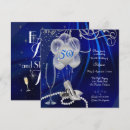 Search for royal blue silver birthday invitations Elegant