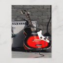 Recherche de guitare électrique rouge cartes postales Musique