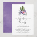 Search for violet baby shower invitations Botanical