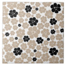 Search for black and white flowers tiles Retro