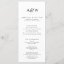 Search for traditional reception wedding programs Black and white