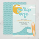Search for the big one surf 1st birthday invitations Surfing