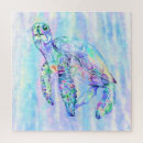 Recherche de tortue mignonne puzzles Aquarelle